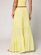 TRNVIE Casual Yellow Low-Waist Wrap Long Skirt